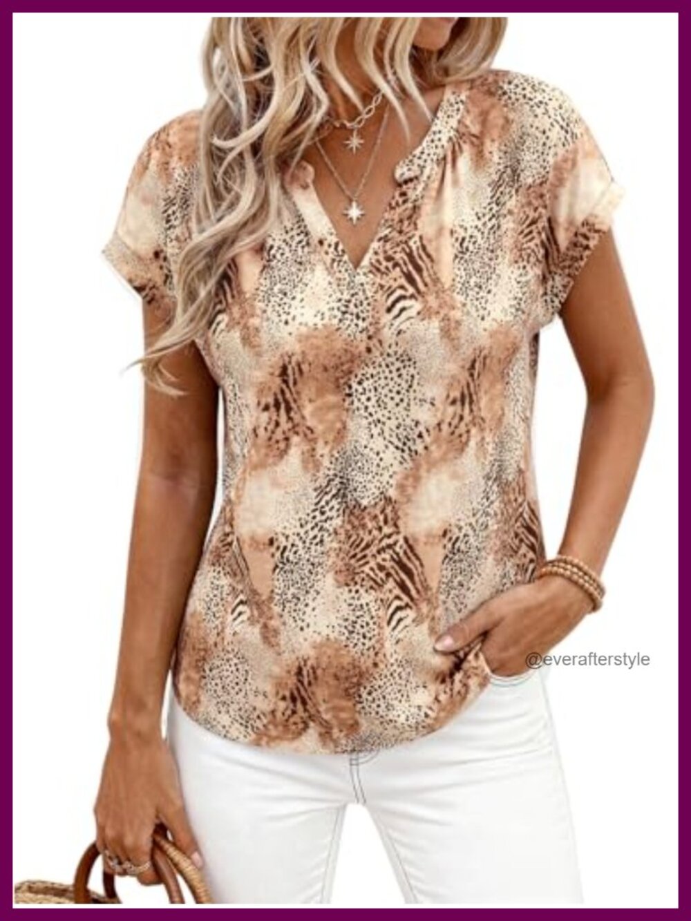 PRETTYGARDEN Floral Short Sleeve Women's Tops Dressy Casual T Shirt